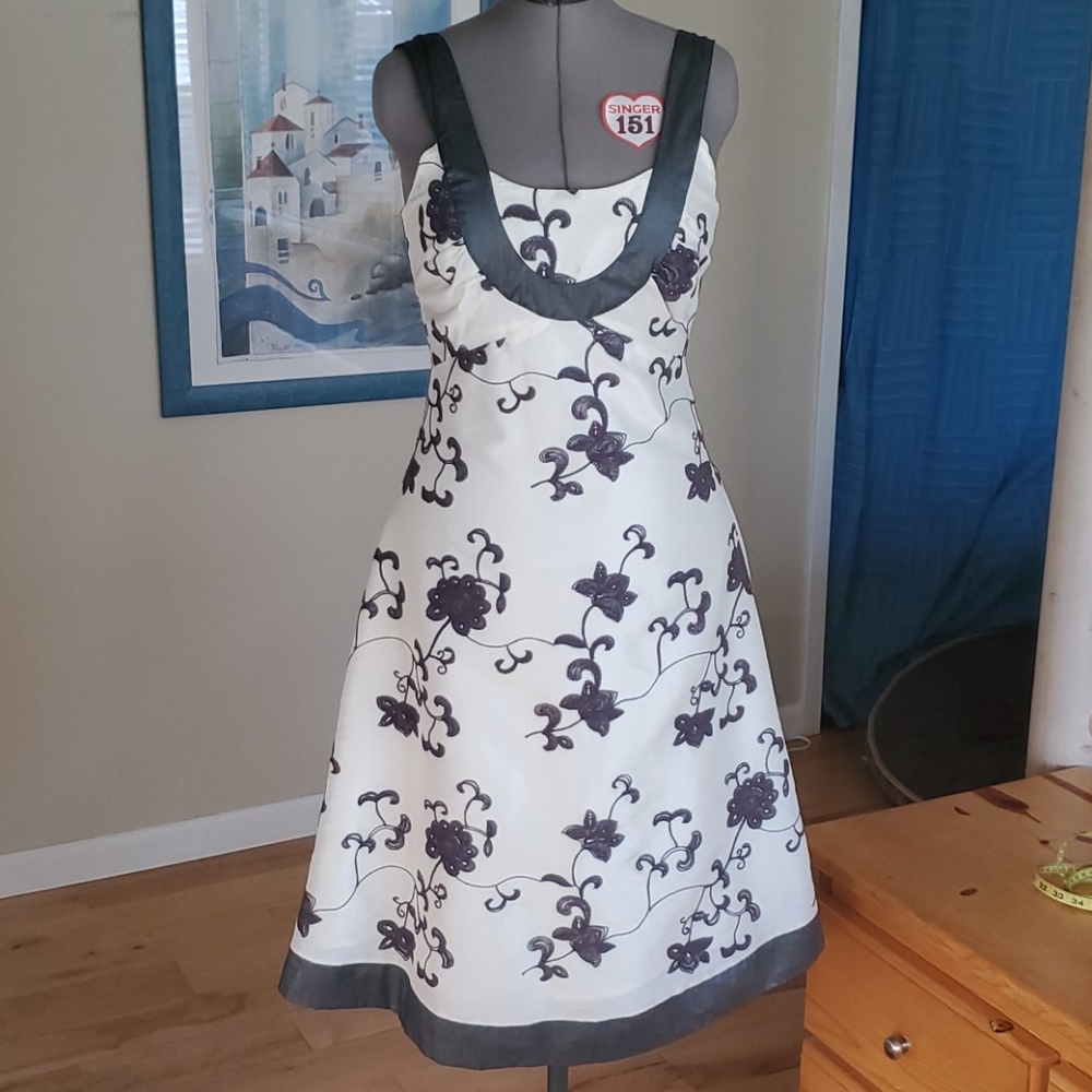 Ronen Chen Summer Dress cream/silver